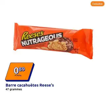 Action Barre cacahuètes Reese's offre