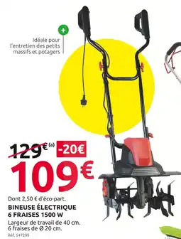 Mr Bricolage Bineuse électrique 6 fraises 1500 W offre