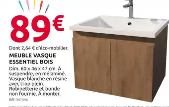 Mr Bricolage Meuble vasque essentiel bois offre