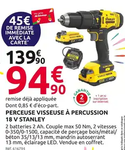 Mr Bricolage STANLEY Perceuse visseuse à percussion 18 v offre