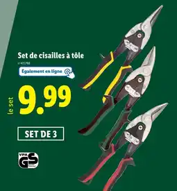 Lidl Parkside Set de cisailles à tôle offre