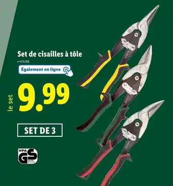 Lidl Parkside Set de cisailles à tôle offre