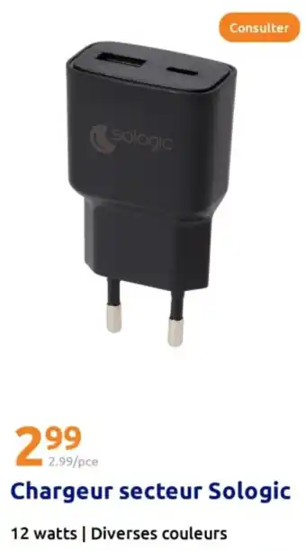 Action Chargeur secteur Sologic offre