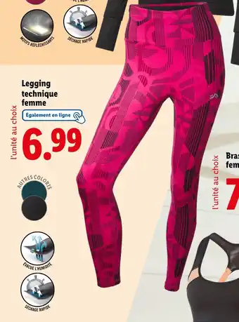 Lidl Crivit Legging technique femme offre