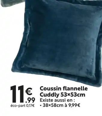 Maxi Bazar Coussin flannelle Cuddly 53×53cm offre