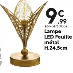 Maxi Bazar Lampe LED Feuille métal H.24.5cm offre