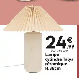 Maxi Bazar Lampe cylindre Talya céramique H.38cm offre