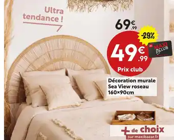 Maxi Bazar Décoration murale Sea View roseau offre