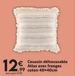 Maxi Bazar Coussin déhoussable Atlas avec franges offre