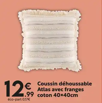 Maxi Bazar Coussin déhoussable Atlas avec franges offre