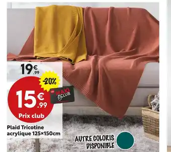 Maxi Bazar Plaid Tricotine acrylique 125x150cm offre