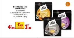 Coccinelle Express CARTE NOIRE Dosettes de café offre