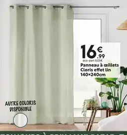 Maxi Bazar Panneau à œillets Cloris effet lin 140×240cm offre