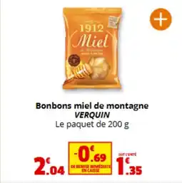 Coccinelle Express VERQUIN Bonbons miel de montagne offre