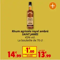 Coccinelle Express SAINT JAMES Rhum agricole royal ambré offre