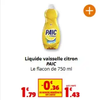 Coccinelle Express PAIC Liquide vaisselle citron offre