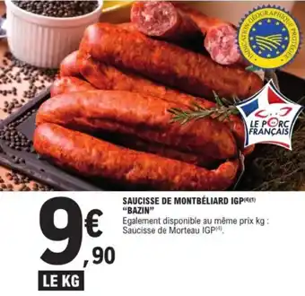 E.Leclerc Saucisse de montbéliard igp bazin offre