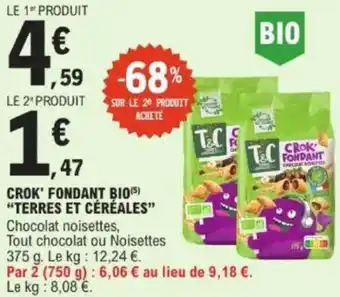 E.Leclerc Crok' fondant bio terres et céréales offre