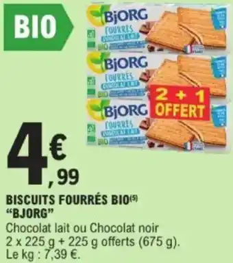 E.Leclerc Biscuits fourrés bio bjorg offre