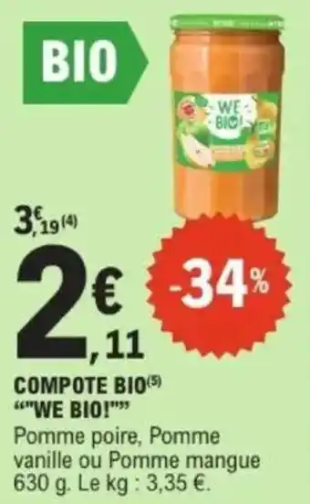 E.Leclerc Compote bio we bio offre