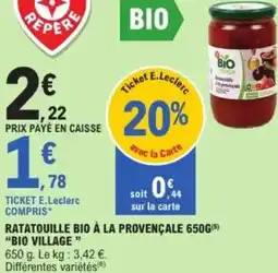 E.Leclerc Ratatouille bio à la provençale bio village offre