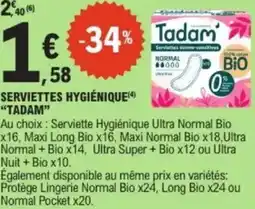 E.Leclerc Serviettes hygiénique tadam offre