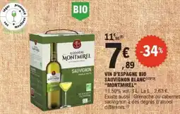 E.Leclerc Vin d'espagne bio sauvignon blanc montmirel offre