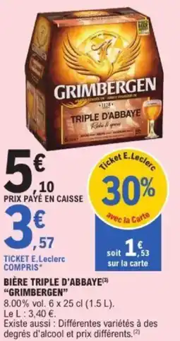 E.Leclerc Bière triple d'abbaye grimbergen offre