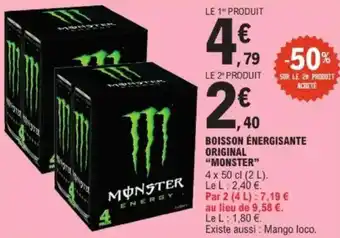 E.Leclerc Boisson énergisante original monster offre