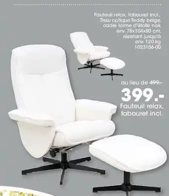 Möbel Martin Fauteuil relax, tabouret incl. offre