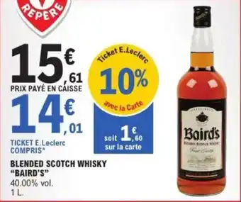 E.Leclerc Blended scotch whisky baird's offre