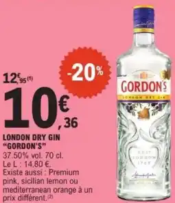 E.Leclerc London dry gin gordon's offre