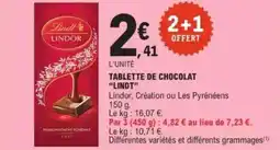 E.Leclerc Tablette de chocolat lindt offre