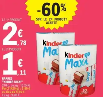 E.Leclerc Barres kinder maxi offre