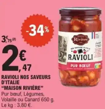 E.Leclerc Ravioli nos saveurs d'italie maison rivière offre