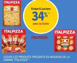 E.Leclerc Sur les produits présents en magasin de la gamme italpizza offre