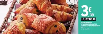 E.Leclerc Assortiment de 5 pains au chocolat et 5 croissants pur beurre offre