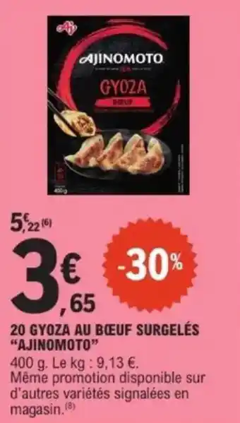 E.Leclerc 20 gyoza au bœuf surgelés ajinomoto offre