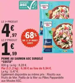 E.Leclerc Penne au saumon asc surgelé costa offre