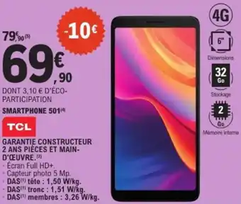 E.Leclerc Smartphone 501 TCL offre