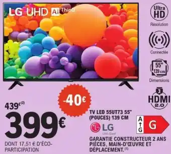 E.Leclerc Tv led 55UT73 55″ pouces offre