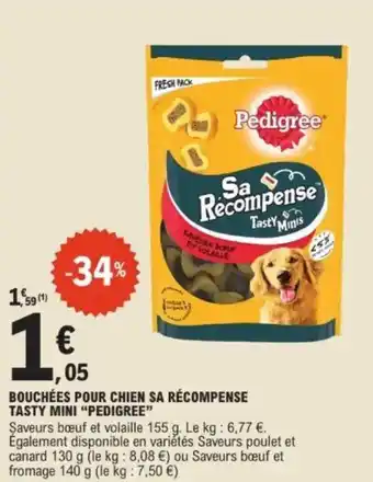 E.Leclerc Bouchées pour chien sa récompense tasty mini pedigree offre