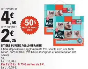 E.Leclerc Litière pureté agglomérante offre