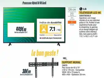 Proxi Confort Lg - téléviseur led 4k 50ur78006lk offre