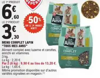 E.Leclerc Menu complet lapin tous mes amis offre