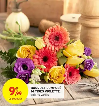 Intermarché Hyper Bouquet composé 14 tiges violette offre