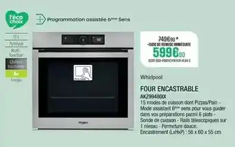 Extra Whirlpool - four encastrable akz994801x offre