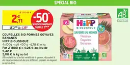 Intermarché Hyper HIPP BIOLOGIQUE Coupelles bio pommes goyaves bananes offre