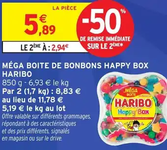 Intermarché Hyper HARIBO Méga boite de bonbons happy box offre