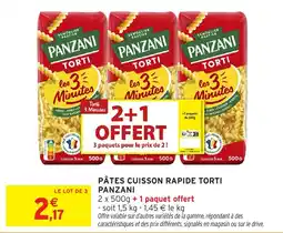 Intermarché Hyper PANZANI Pâtes cuisson rapide torti offre